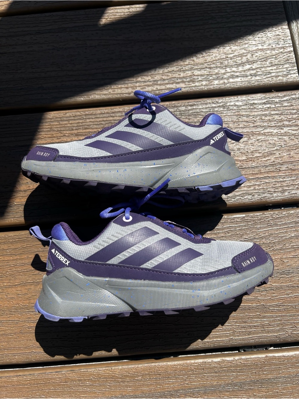 Adidas Terrex RAIN.RDY Hiking Shoes Kids Size 12.5K (Purple/Grey)